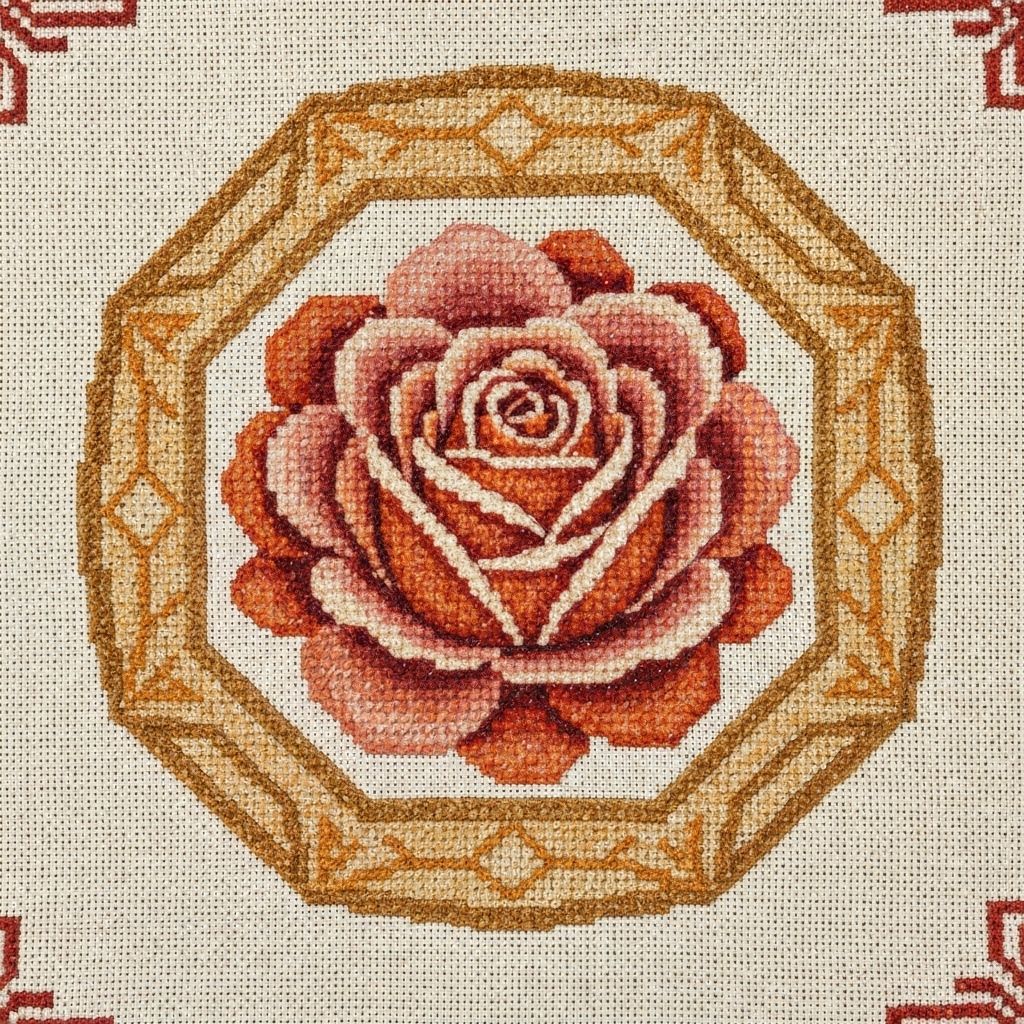 Retro Rose Medallion